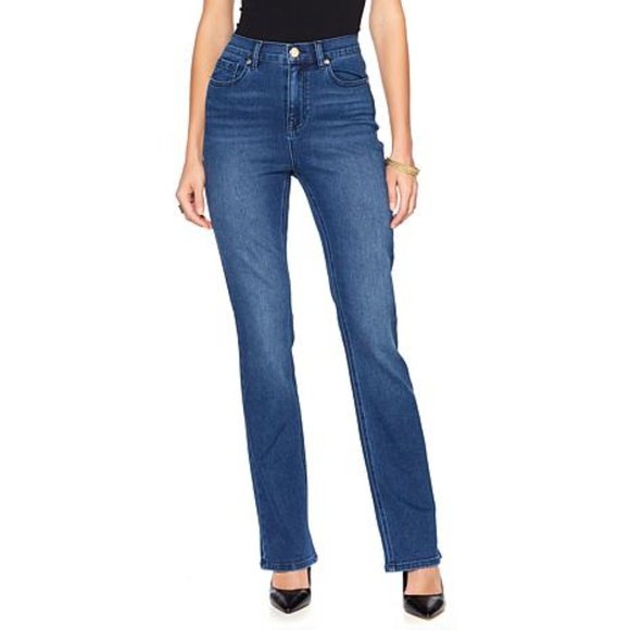 DG2 by Diane Gilman Virtual Stretch Up-Lifter Boot-Cut Jean - Picture 1 of 12